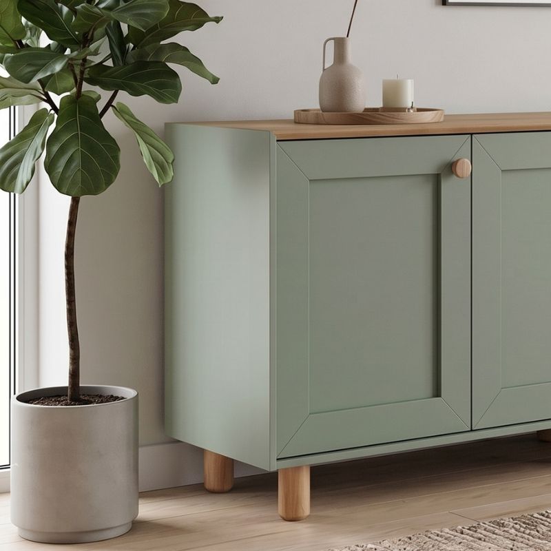 Μπουφές Bohemian Megapap χρώμα πράσινο - φυσικό οξιάς 180x40x75εκ. Μπουφές Bohemian Megapap χρώμα πράσινο - φυσικό οξιάς 180x40x75εκ.