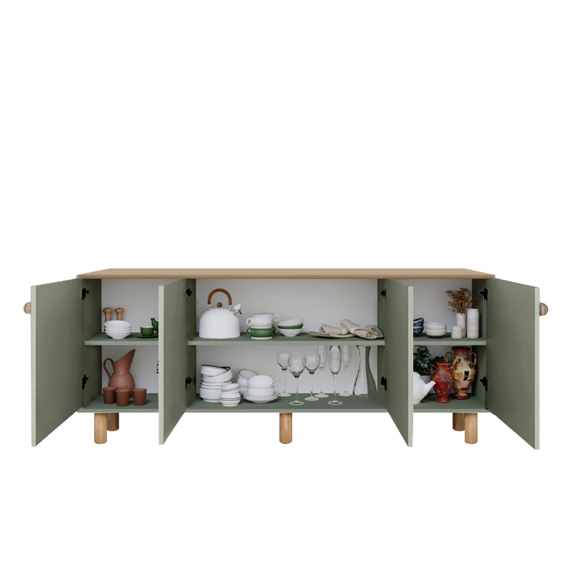 Μπουφές Bohemian Megapap χρώμα πράσινο - φυσικό οξιάς 180x40x75εκ. Μπουφές Bohemian Megapap χρώμα πράσινο - φυσικό οξιάς 180x40x75εκ.