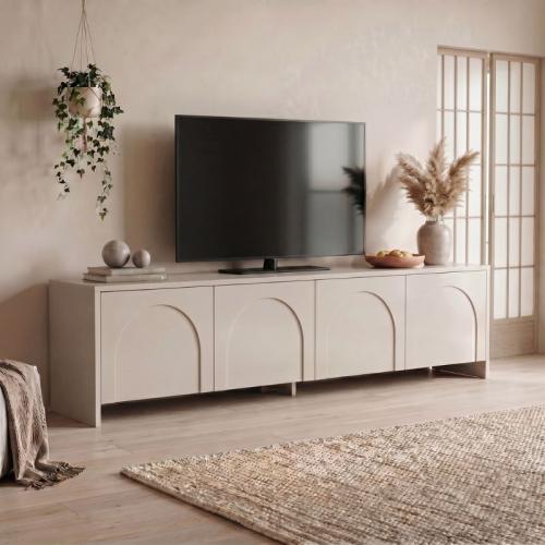 Έπιπλο τηλεόρασης Aurelia Megapap χρώμα κρεμ 180x32x45εκ.
