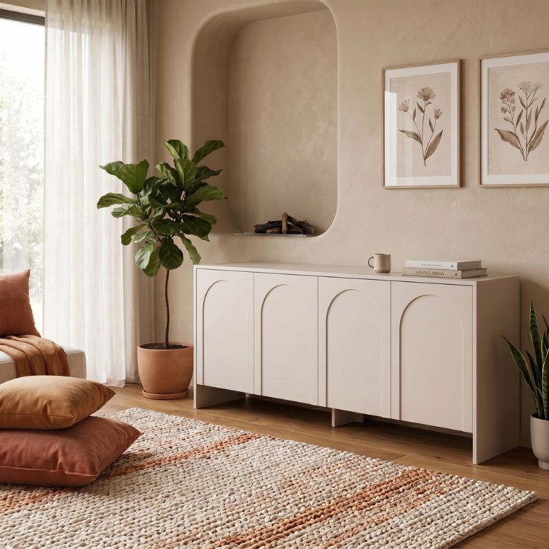 Μπουφές Aurelia Megapap χρώμα κρεμ 180x45x80εκ. Μπουφές Aurelia Megapap χρώμα κρεμ 180x45x80εκ.