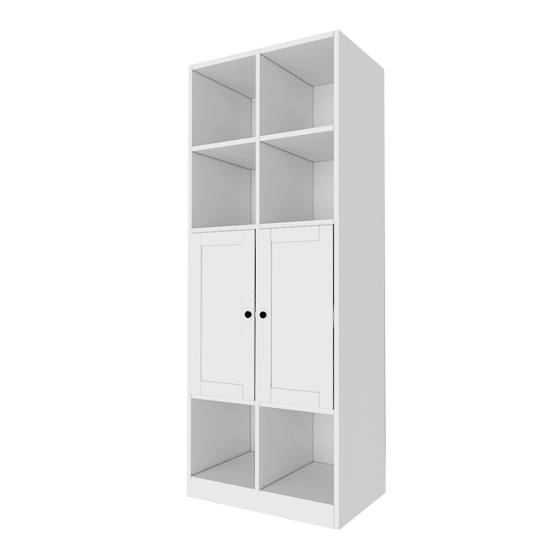 Βιβλιοθήκη με ντουλάπι Felix Megapap χρώμα λευκό 65,4x40x166,8εκ.