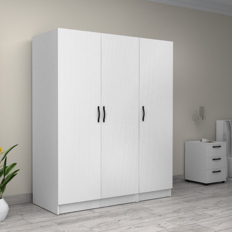Ντουλάπα ρούχων Victoria Megapap τρίφυλλη χρώμα λευκό 150x60x181εκ. Ντουλάπα ρούχων Victoria Megapap τρίφυλλη χρώμα λευκό 150x60x181εκ.