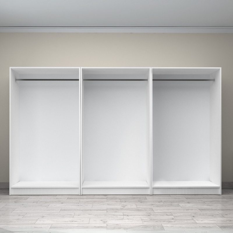 Ντουλάπα ρούχων Victoria Megapap εξάφυλλη χρώμα λευκό 300x60x181εκ.