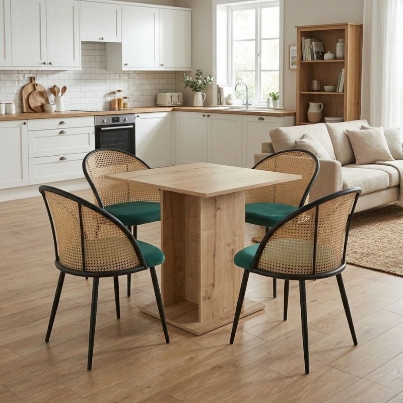 Σετ τραπεζαρία 5τμχ Allos - Jacob Megapap χρώμα sapphire oak - κυπαρισσί 75x75x77εκ. Σετ τραπεζαρία 5τμχ Allos - Jacob Megapap χρώμα sapphire oak - κυπαρισσί 75x75x77εκ.