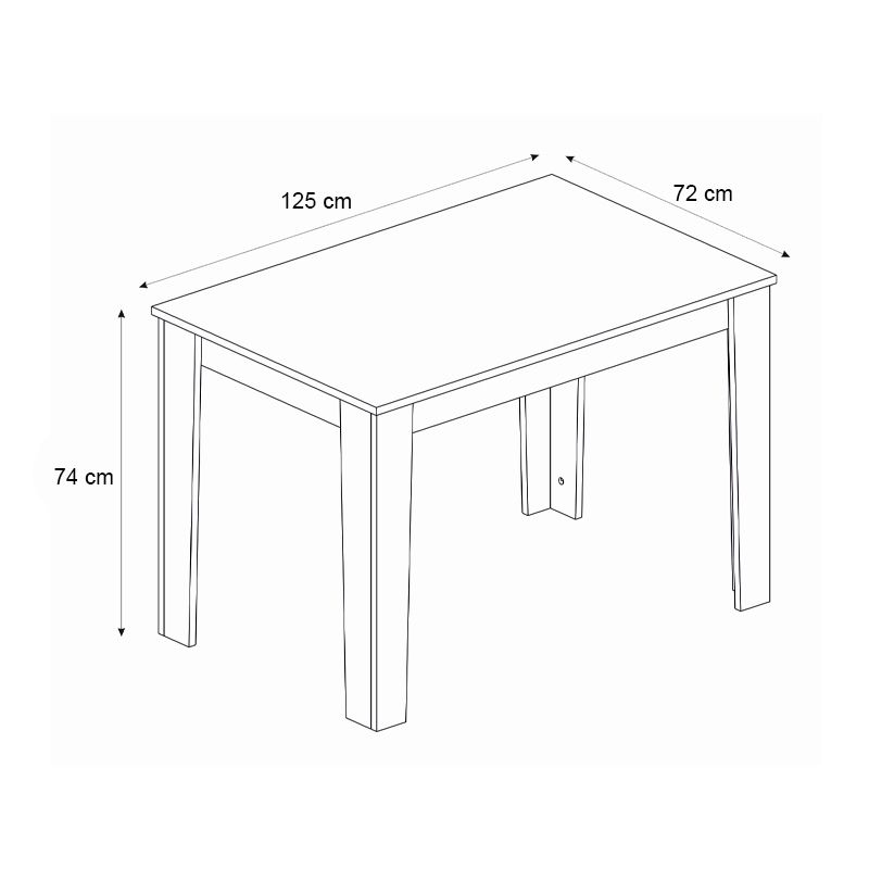 Σετ τραπεζαρία 5τμχ Darlen - Alma Megapap χρώμα sencron black - μαύρο 125x72x74εκ.