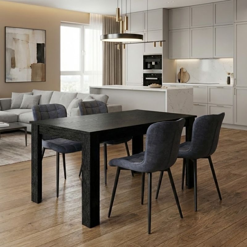 Σετ τραπεζαρία 5τμχ Darlen - Chiara Megapap χρώμα sencron black - ανθρακί 125x72x74εκ. Σετ τραπεζαρία 5τμχ Darlen - Chiara Megapap χρώμα sencron black - ανθρακί 125x72x74εκ.