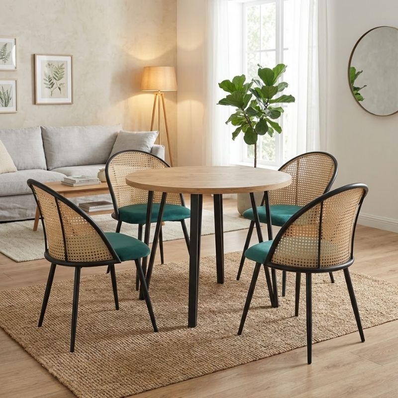 Σετ τραπεζαρία 5τμχ Xana - Jacob Megapap χρώμα sepet oak - κυπαρισσί Ø90x77,5εκ. Σετ τραπεζαρία 5τμχ Xana - Jacob Megapap χρώμα sepet oak - κυπαρισσί Ø90x77,5εκ.