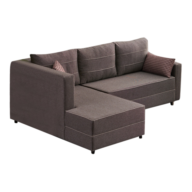 Γωνιακός καναπές - κρεβάτι Ece Megapap αριστερή γωνία υφασμάτινος με αποθηκευτικό χώρο χρώμα καφέ 242x160x88εκ.