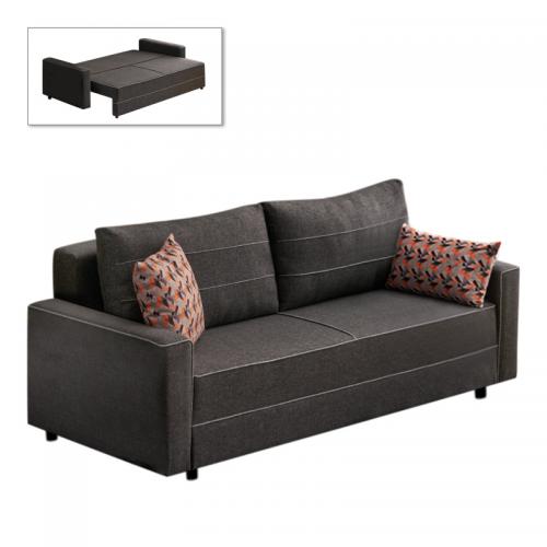 Καναπές - κρεβάτι Ece Megapap τριθέσιος υφασμάτινος χρώμα ανθρακί 215x90x88εκ.