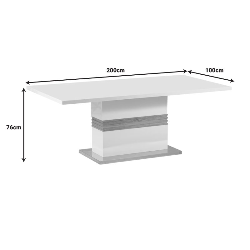 Τραπέζι Zoekrin Inart λευκό mdf 200x100x76εκ Τραπέζι Zoekrin Inart λευκό mdf 200x100x76εκ