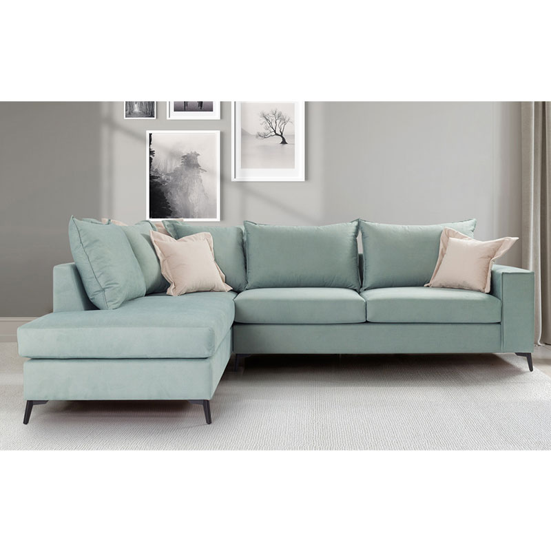 Γωνιακός καναπές δεξιά γωνία Romantic pakoworld ύφασμα Ciel-Cream 290x235x95εκ Γωνιακός καναπές δεξιά γωνία Romantic pakoworld ύφασμα Ciel-Cream 290x235x95εκ