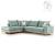Γωνιακός καναπές δεξιά γωνία Luxury II pakoworld ύφασμα ciel-cream 290x235x95εκ