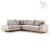 Γωνιακός καναπές δεξιά γωνία Luxury II pakoworld ύφασμα cream-mocha 290x235x95εκ