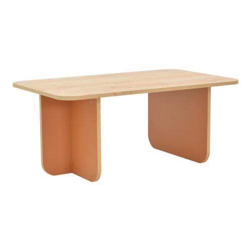 Τραπέζι Bοca pakoworld σε oak-κεραμιδί απόχρωση 100x60x42εκ