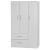 Ντουλάπα ρούχων τρίφυλλη Zelia pakoworld με 2 συρτάρια χρώμα λευκό 90x42x180εκ