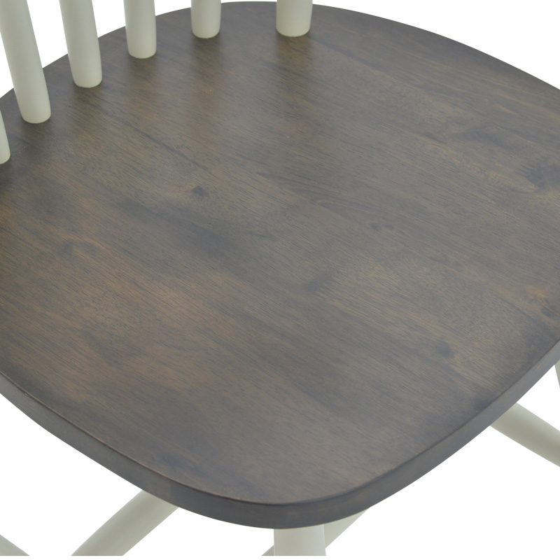 Καρέκλα Larus pakoworld φυσικό ξύλo rubberwood ανθρακί-λευκό 50x49x90εκ.