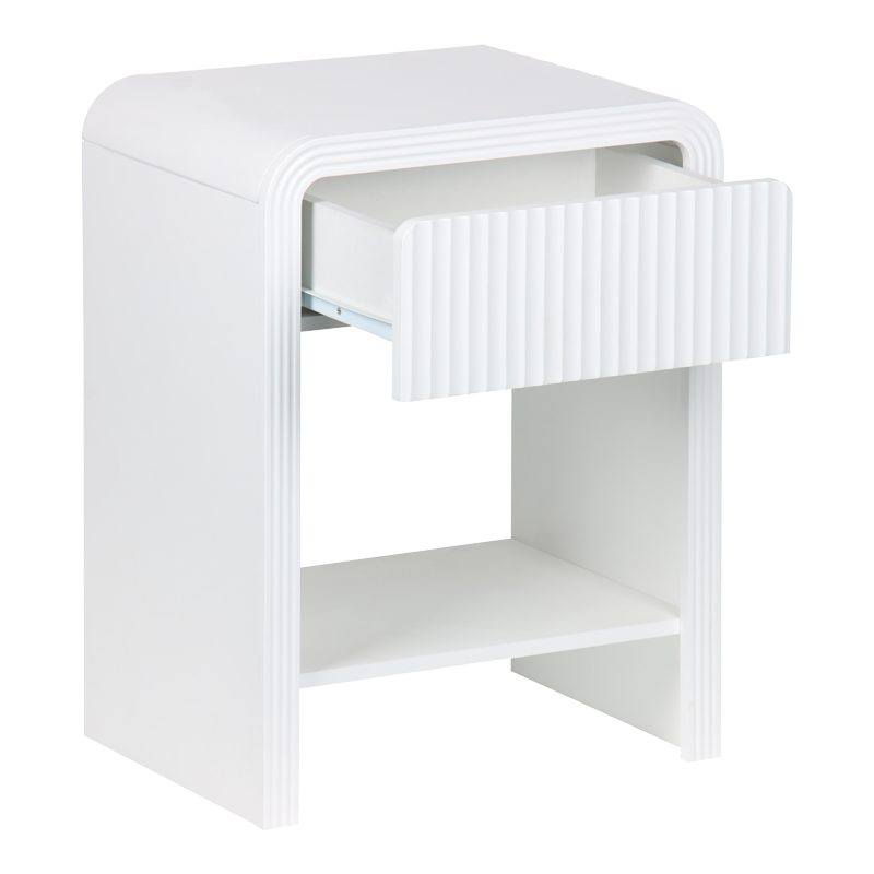 Κομοδίνο Zeplen pakoworld MDF σε λευκή απόχρωση 40x30x53εκ Κομοδίνο Zeplen pakoworld MDF σε λευκή απόχρωση 40x30x53εκ