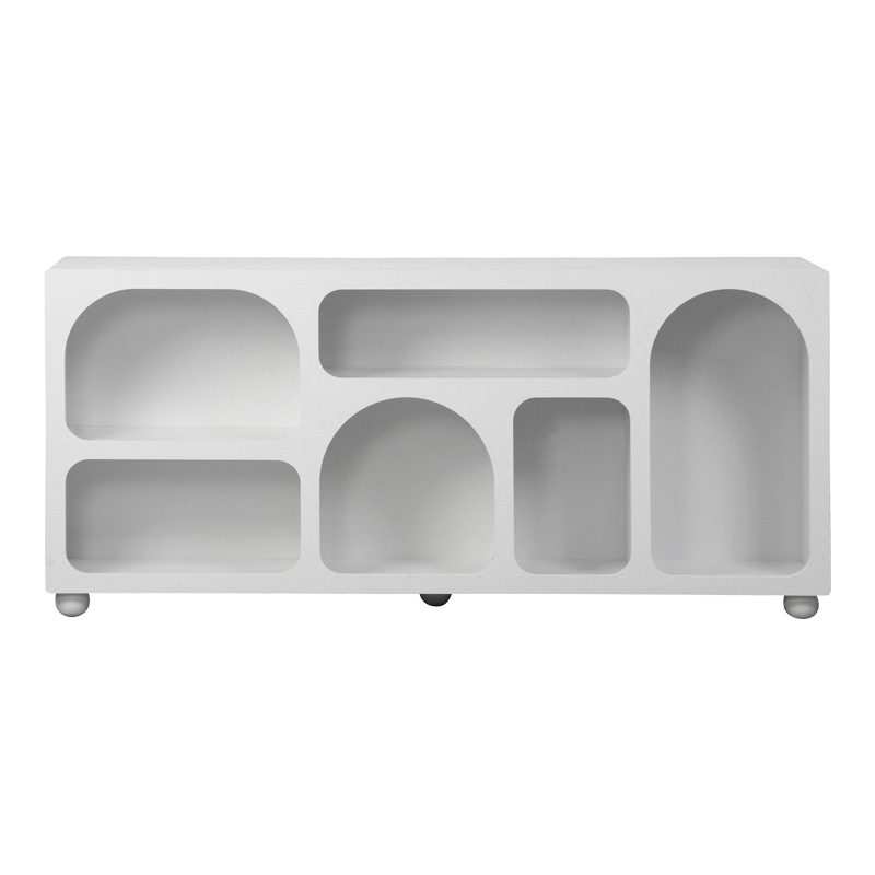Μπουφές Emersi pakoworld με ράφια mdf σε λευκή απόχρωση 164x34x76εκ