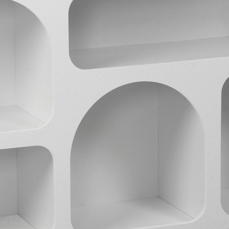 Μπουφές Emersi pakoworld με ράφια mdf σε λευκή απόχρωση 164x34x76εκ