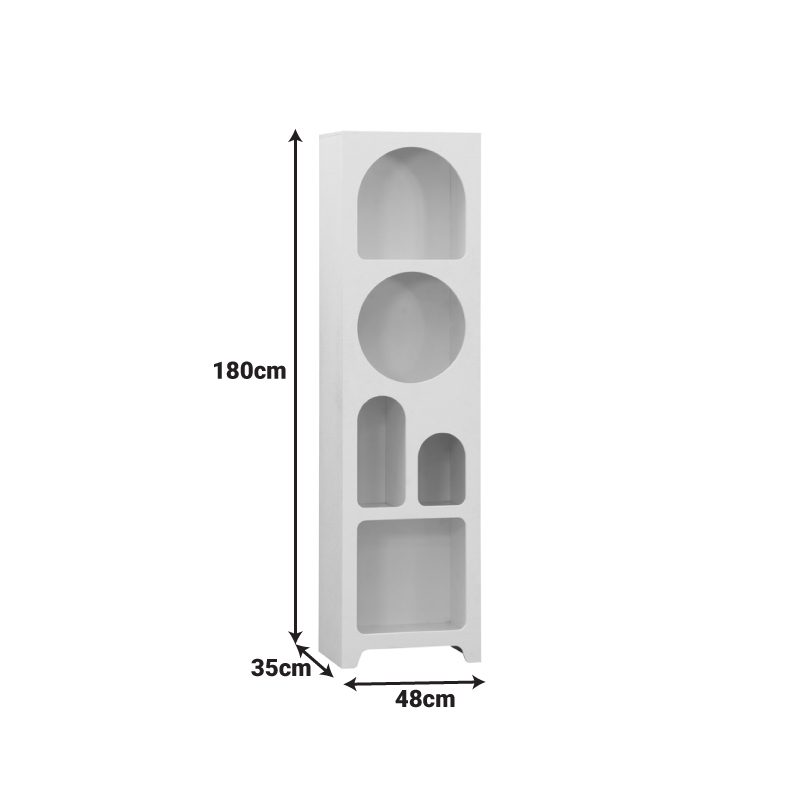 Βιβλιοθήκη Emersi pakoworld mdf σε λευκή απόχρωση 48x35x180εκ Βιβλιοθήκη Emersi pakoworld mdf σε λευκή απόχρωση 48x35x180εκ