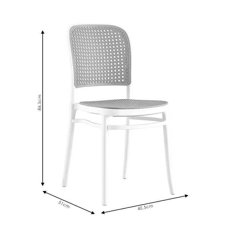 Καρέκλα Juniper pakoworld με UV protection PP μαύρο-μπεζ 51x40.5x86.5εκ.