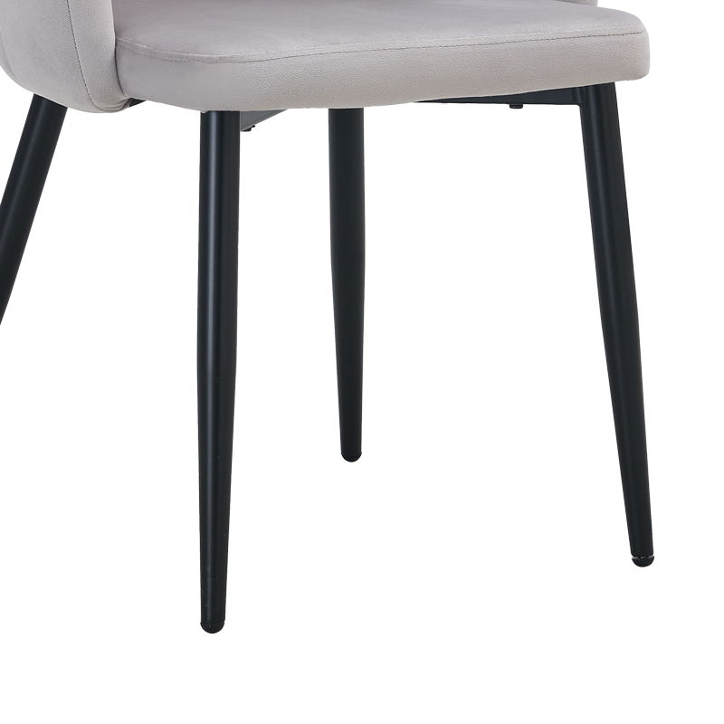 Καρέκλα Esme pakoworld γκρι βελούδο-πόδι μαύρο μέταλλο 61x55x84εκ