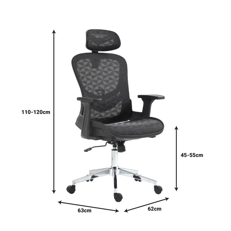 Καρέκλα γραφείου εργασίας Mergi pakoworld μαύρο mesh 62x63x120εκ Καρέκλα γραφείου εργασίας Mergi pakoworld μαύρο mesh 62x63x120εκ