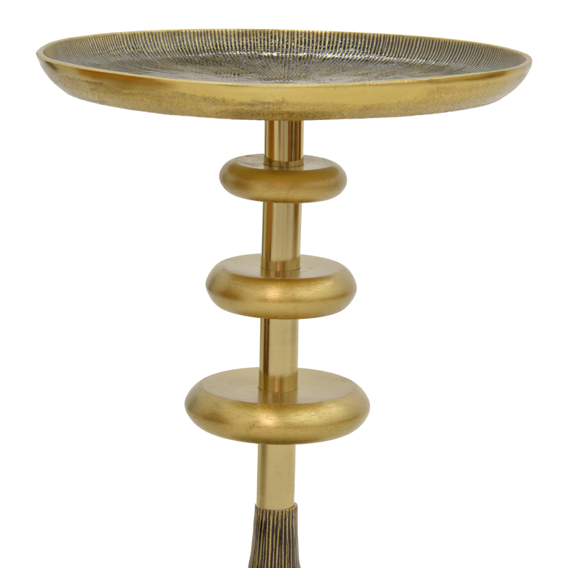 Βοηθητικό τραπέζι Trego Inart χρυσό-μαύρο μέταλλο Φ39x55εκ