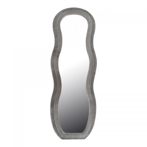 Καθρέπτης Glinde Inart βελούδο σε γκρι απόχρωση 50x3.3x150εκ