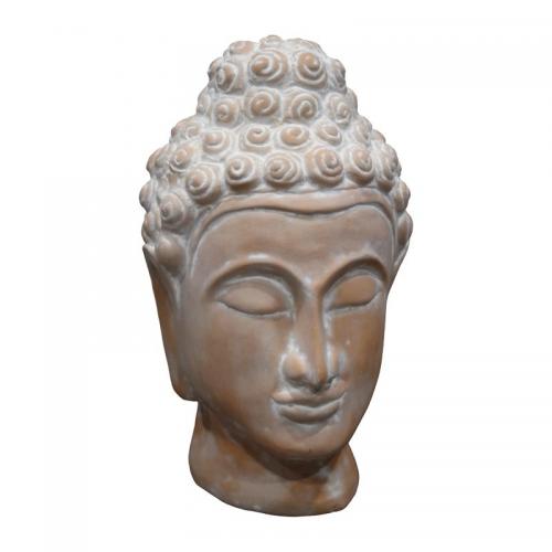 Επιτραπέζιο διακοσμητικό βούδας Rolia Inart γκρι terracotta 16x16x28εκ