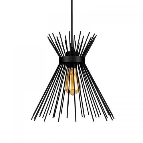 Φωτιστικό οροφής Candle I pakoworld E27 μέταλλο μαύρο Φ25x30εκ