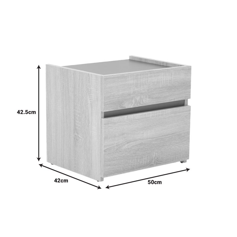 Κομοδίνο Comcie pakoworld σε φυσικό με γκρι απόχρωση 50x42x45.5εκ Κομοδίνο Comcie pakoworld σε φυσικό με γκρι απόχρωση 50x42x45.5εκ