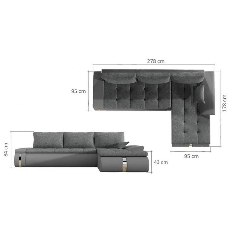 Γωνιακός καναπές Lism-Αριστερή-Gkri-Leuko
