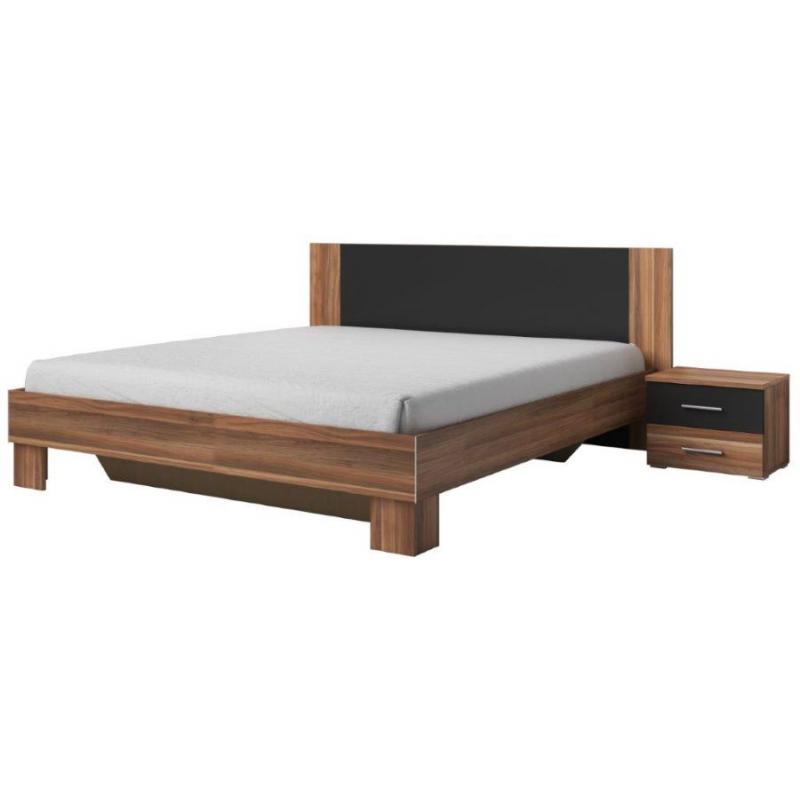 Κρεβάτι με 2 κομοδίνα Veron-160x200-Καρυδί Σκούρο