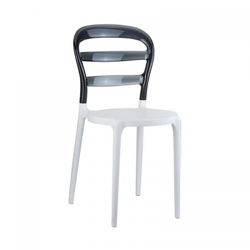 BIBI WHITE/BLACK TRANSP. ΚΑΡΕΚΛΑ 42X50X85εκ.