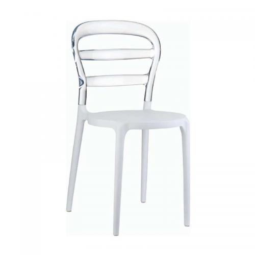 BIBI WHITE/CLEAR TRANSP. ΚΑΡΕΚΛΑ 42X50X85εκ.