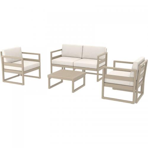 MYKONOS SET 2ΘΕΣ.TAUPE/ΜΑΞ. BEIGE(2ΘΕΣ.+2ΠΟΛ.+ΤΡΑΠ 65εκ.)