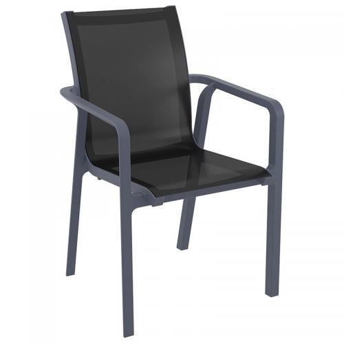 PACIFIC ΠΟΛΥΘΡΟΝΑ DARK GREY/BLACK ΠΟΛ/ΝΙΟΥ 57X62X90εκ.