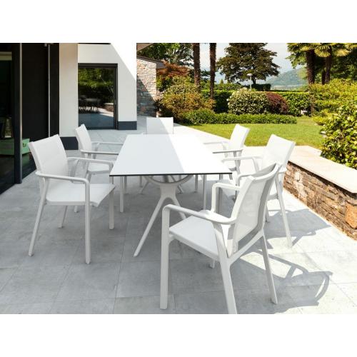 Σετ Τραπεζαρίας 7τμχ Air Pacific White 180X90X74εκ.
