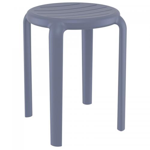 TOM 45εκ. ΣΚΑΜΠΟ DARK GREY ΠΟΛ/ΝΙΟΥ 34X34X45εκ.