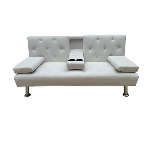 REST WHITE PU ΚΑΝΑΠΕΣ-ΚΡΕΒΑΤΙ 168X88X79εκ.