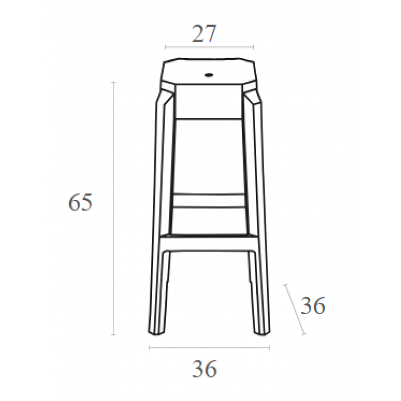 FOX 65εκ.(Σ2)ΣΚΑΜΠΟ CLEAR TRANSP. 36X36X65εκ. FOX 65εκ.(Σ2)ΣΚΑΜΠΟ CLEAR TRANSP. 36X36X65εκ.