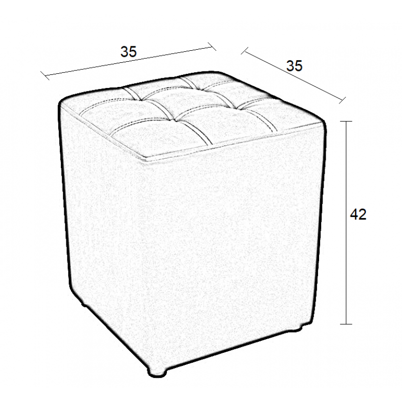 CUBE GREY PU ΣΚΑΜΠΟ 35X35X42εκ. CUBE GREY PU ΣΚΑΜΠΟ 35X35X42εκ.