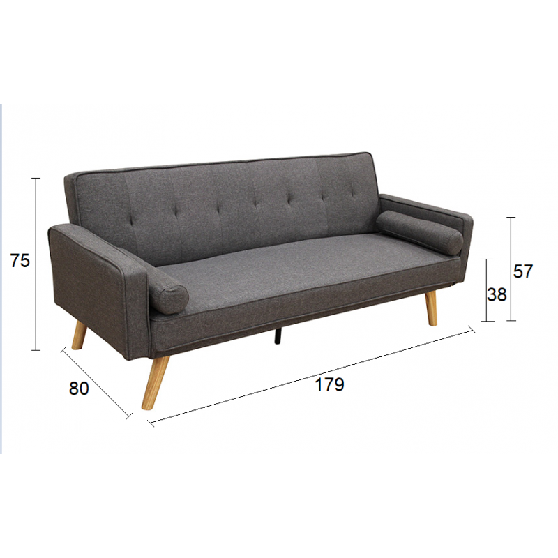 RONY GREY ΥΦΑΣΜΑ ΚΑΝΑΠΕΣ-ΚΡΕΒΑΤΙ 179X80X75εκ. RONY GREY ΥΦΑΣΜΑ ΚΑΝΑΠΕΣ-ΚΡΕΒΑΤΙ 179X80X75εκ.