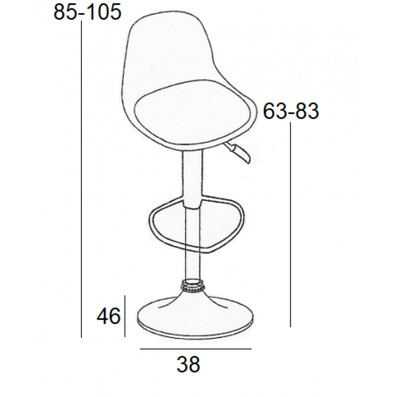Σκαμπό Μπάρ 2τμχ Bar88 Grey Ύφασμα 38x46x105εκ.