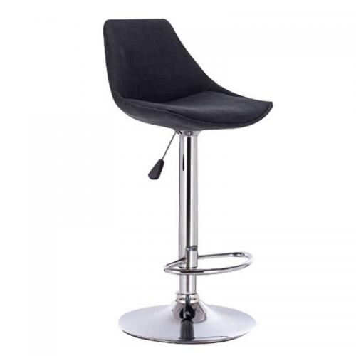 Σκαμπό Μπάρ 2τμχ Bar88 Black/Grey Ύφασμα 38x46x105εκ.