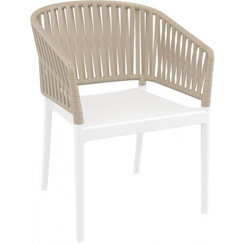PORTOFINO WHITE/TAUPE ΠΟΛΥΘΡΟΝΑ ΠΟΛ/ΝΙΟΥ 58X58X80εκ.