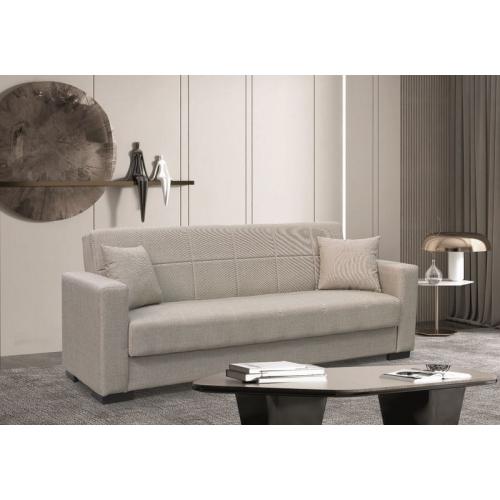 ROVER LIGHT BROWN ΥΦΑΣΜΑ 3ΘΕΣΙΟΣ ΚΑΝΑΠΕΣ/ΚΡΕΒΑΤΙ ΜΕ ΑΠΟΘ.ΧΩΡΟ 210X80X75εκ.