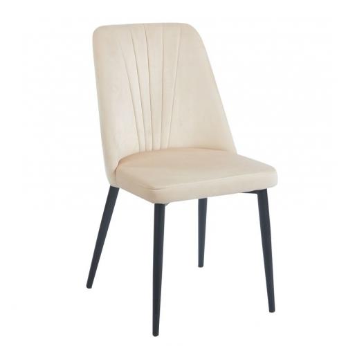 OLIVIA BEIGE VELVET ΥΦΑΣΜΑ ΚΑΡΕΚΛΑ ΜΕΤΑΛΛΙΚΗ 46(59)X58X85εκ.