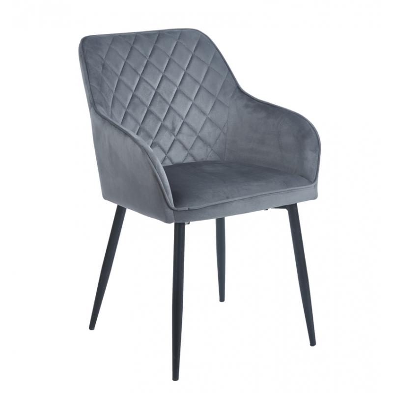 SIENA GREY VELVET ΥΦΑΣΜΑ ΠΟΛΥΘΡΟΝΑ ΜΕΤΑΛΛΙΚΗ 54X58X82εκ.